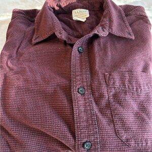L.L. Bean Men's Maroon Checkered Shirt